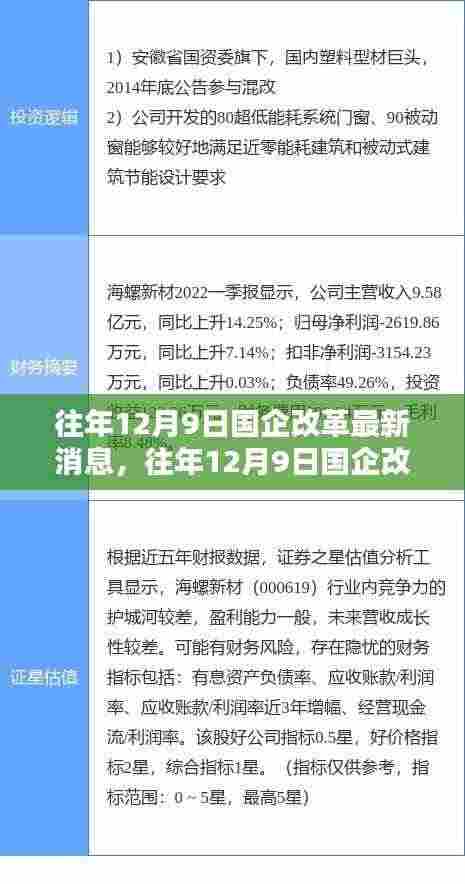 国企改革的最新动态与趋势分析,历年12月9日的消息综述与深度解读