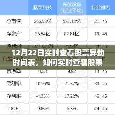 如何实时查看股票异动时间表,以12月22日为例的详细步骤指南及实时更新动态监测解析