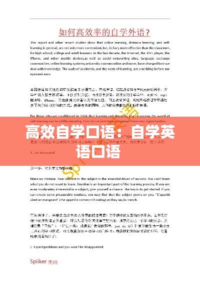 高效自学口语:自学英语口语
