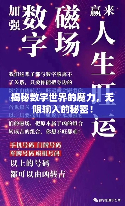 揭秘数字世界的魔力,无限输入的秘密!