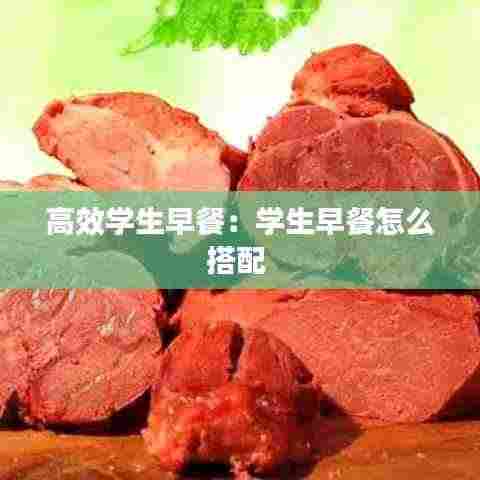 高效学生早餐:学生早餐怎么搭配