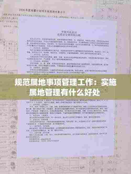 规范属地事项管理工作：实施属地管理有什么好处 