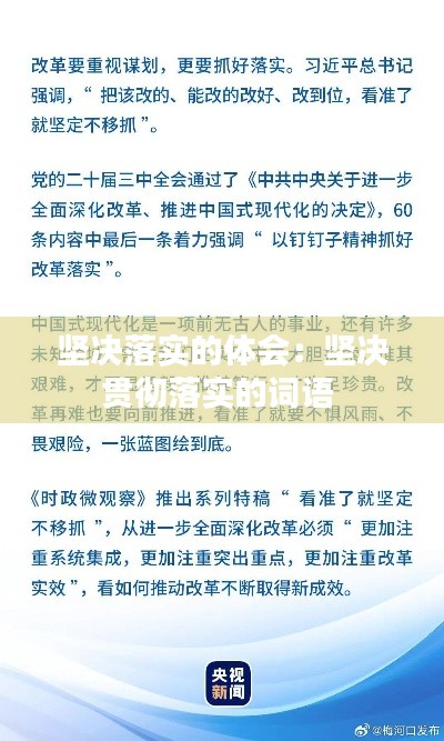 坚决落实的体会:坚决贯彻落实的词语