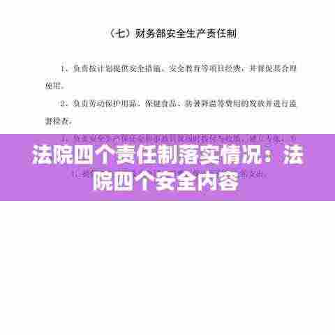 法院四个责任制落实情况:法院四个安全内容