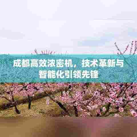 成都高效浓密机,技术革新与智能化引领先锋