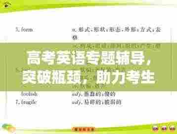 高考英语专题辅导,突破瓶颈,助力考生冲刺优秀成绩
