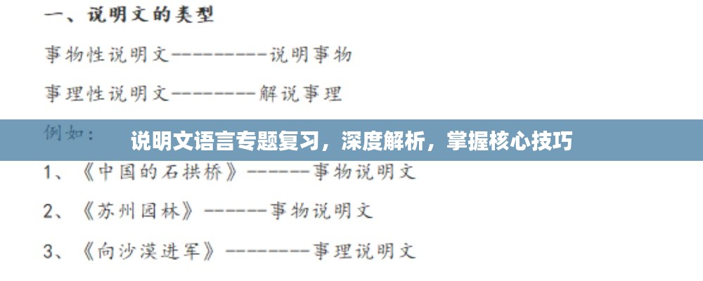 说明文语言专题复习,深度解析,掌握核心技巧