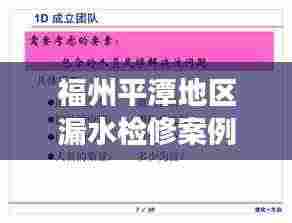 福州平潭地区漏水检修案例报告解析,最新检修进展与成效展示