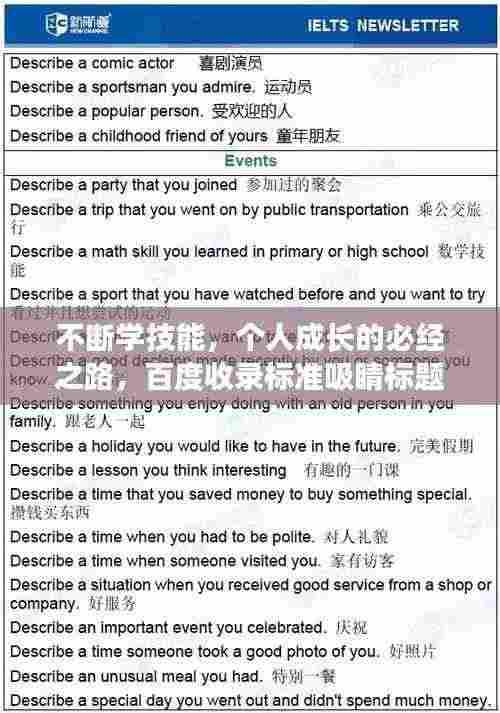 不断学技能,个人成长的必经之路,百度收录标准吸睛标题!