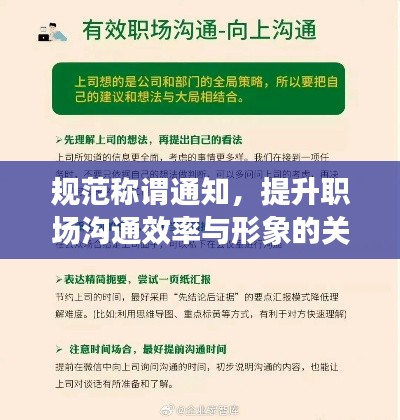 规范称谓通知,提升职场沟通效率与形象的关键举措!