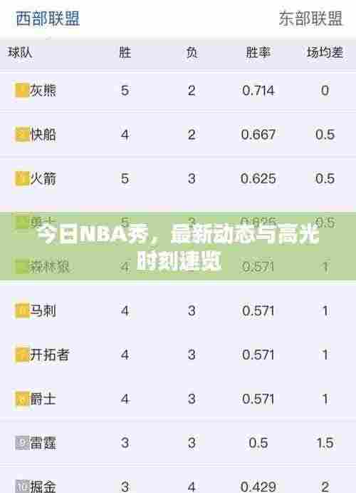 今日NBA秀,最新动态与高光时刻速览